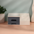 Органайзер для хранения косметики, 7 секций, 22×19×9 см, белый, синий - Фото 6