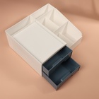 Органайзер для хранения косметики, 7 секций, 22×19×9 см, белый, синий - Фото 7