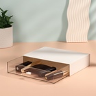 Органайзер для хранения «BASIC», 1 секция, 23×17×5 см, белый, прозрачный - Фото 3