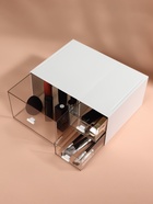 Органайзер для хранения BASIC, многоуровневый, 3 секции, 22.9×17.5×10 см, белый, прозрачный - Фото 3