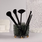 Подставка для хранения косметики GREEN, 6 секций, d=12.2×10.8 см, цвет зелёный, золотистый - Фото 3