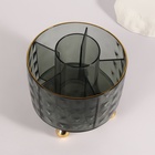 Подставка для хранения косметики GREEN, 6 секций, d=12.2×10.8 см, цвет зелёный, золотистый - Фото 4