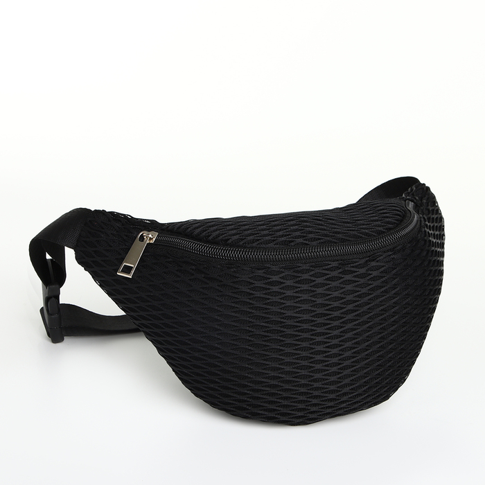 Поясная сумка на молнии, 27×8×14 см, чёрная - Фото 1
