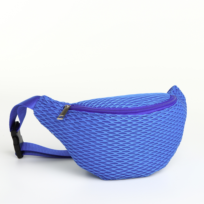 Поясная сумка на молнии, 27×8×14 см, синяя - Фото 1