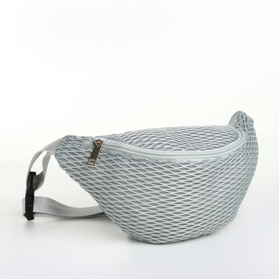 Поясная сумка на молнии, 27×8×14 см, серая
