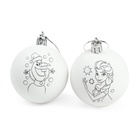 Ёлочные шары под раскраску на новый год «Эльза и Олаф», d=5.5 см, 2 шт., краски, набор для творчества, Холодное Сердце - Фото 4