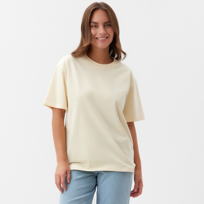 Футболка женская KAFTAN: Basic line, молочный р-р 44-46 - Фото 1