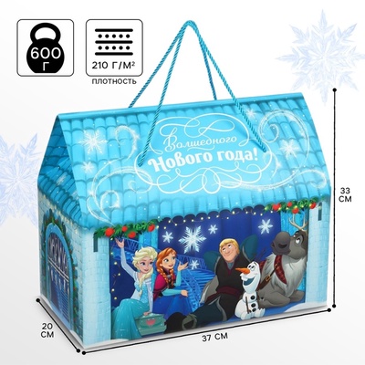 Пакет подарочный-коробка «Волшебного Нового года», 37×33×20 см, Холодное сердце