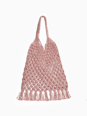 Сумка-авоська плетёная, клетка 3.5 см, персиковая