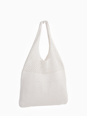 Сумка-авоська плетёная, клетка 0.5 см, белая