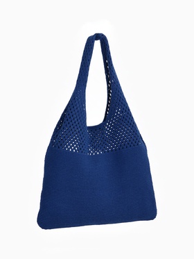 Сумка-авоська плетёная, клетка 0.5 см, синяя