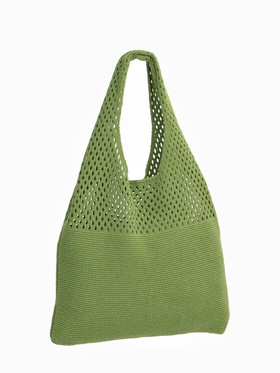 Сумка-авоська плетёная, клетка 0.5 см, зелёная