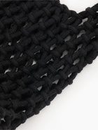 Авоська 20 х 30 см, ручка 10 см, клетка 1.5 см, черная - фото 809177547