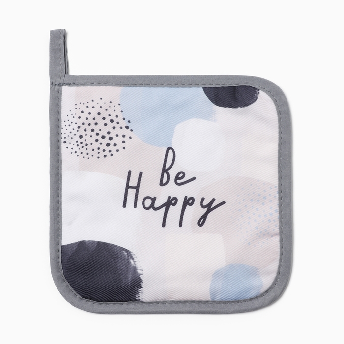 Прихватка Be Happy, 17×17 см, серая - Фото 1