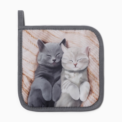 Прихватка «Котики», 17×17 см, 100% п/э