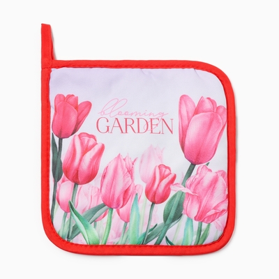 Прихватка «Тюльпаны», 17×17 см, 100% п/э