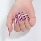 Накладные ногти, 12 шт., с клеевыми пластинами, форма балерина, матовый/хромированный, цвет розовый - Фото 3