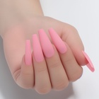Накладные ногти, 12 шт., с клеевыми пластинами, форма балерина, матовый/хромированный, цвет розовый - Фото 4