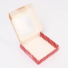 Коробка новогодняя подарочная складная с окном «Снегири», 13×13×3 см - Фото 5