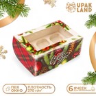 Коробка для 6 капкейков с окном «С Новым годом», 25×17×10 см - Фото 1