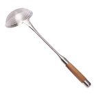 Шумовка для казана, 51 см, диаметр 14 см, узбекская, с деревянной ручкой, металл - Фото 2