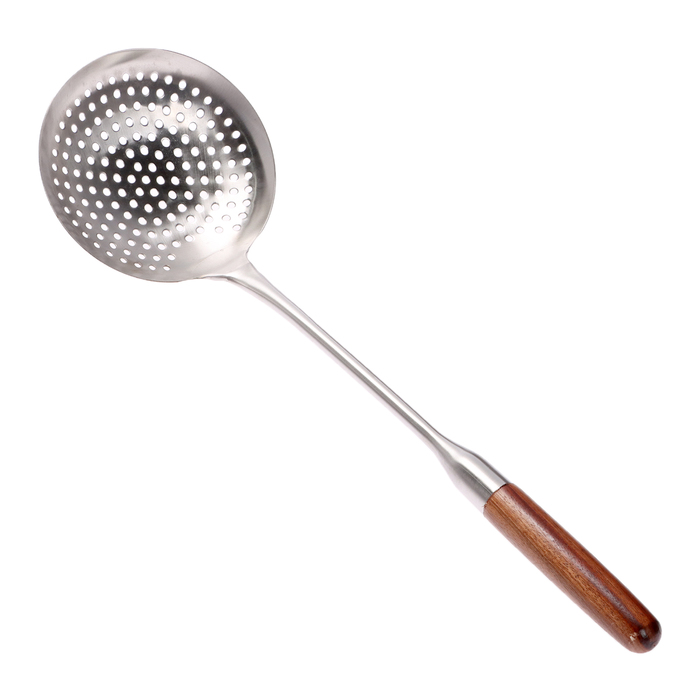 Шумовка для казана, 54 см, диаметр 16 см, узбекская, с деревянной ручкой, металл - Фото 1