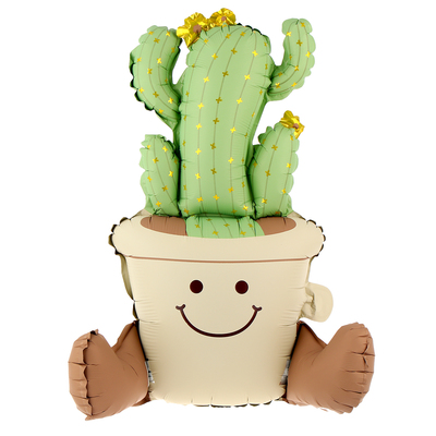 Шар воздушный фольгированный 22" «Кактус в горшке», матовый, под воздух