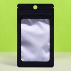 Пакет Зип-лок с окном, с еврослотом, черный, 8×12 см - Фото 2