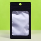 Пакет Зип-лок с окном, с еврослотом, черный, 8×12 см - Фото 3