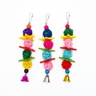 Игрушка для птиц, мячики такрау с колокольчиком и бусинам, цвет МИКС - Фото 4