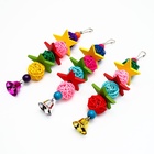 Игрушка для птиц, мячики такрау с колокольчиком и бусинам, цвет МИКС - Фото 5