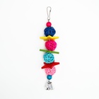 Игрушка для птиц, мячики такрау с колокольчиком и бусинам, цвет МИКС - Фото 7
