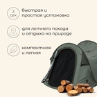 Палатка туристическая 2-местная maclay KAMCHATKA Dark'n'Cool 2, 215×120×95 см, автоматическая, трекинговая, двухслойная, зелёная - Фото 3
