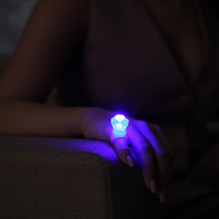 Световой аксессуар «Кольцо синее», 3×2.2 см, батарейки AG13×3 (в комплекте), свечение RGB