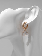 Серьги со съёмным элементом «Трансформер» клевер-сердце, цвет бело-бежевый в золоте - фото 68148454