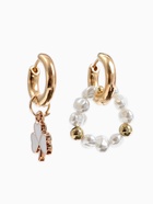 Серьги со съёмным элементом «Трансформер» клевер-сердце, цвет бело-бежевый в золоте - Фото 4