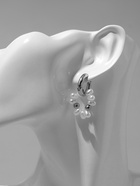 Серьги со съёмным элементом «Трансформер» клевер-сердце, цвет бело-бежевый в серебре - фото 23272661