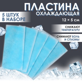 Пластина охлаждающая, набор - 5 шт, 12 × 5 см, цвет синий 10529949