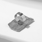 Кольцо «Мятые линии» прямоугольник, цвет матовое серебро, безразмерное - Фото 2