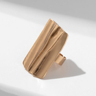Кольцо «Мятые линии» прямоугольник, цвет матовое золото, безразмерное - Фото 3