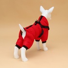 Комбинезон для собак со шлейкой «Моден», размер 12, ДС 28, ОГ 38, ОШ 27 см, красный - Фото 2