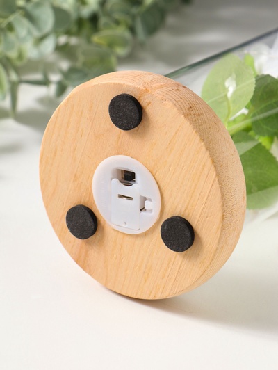 Фигурка световая колба RISALUX «Роза», LED - ночник, 3×ААА, белый, 9.5×9.5×19.5 см