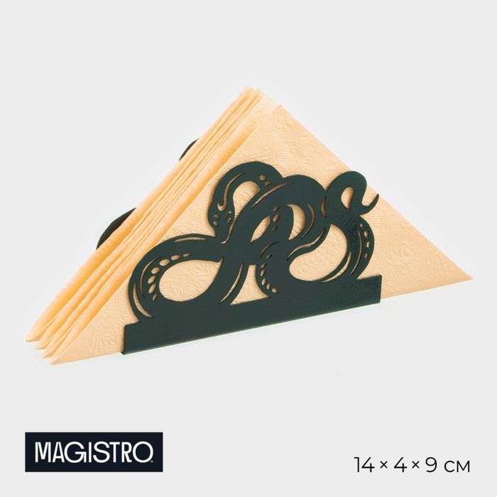 

Салфетница Magistro «Змея», 14×4×9 см, цвет зелёный