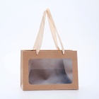 Пакет подарочный с широким дном и окном 20×14×13.2 см, крафт - Фото 3