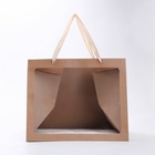 Пакет подарочный с широким дном и окном 35×29×28 см, крафт - Фото 3