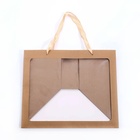 Пакет подарочный с широким дном и окном 35×29×28 см, крафт - Фото 5