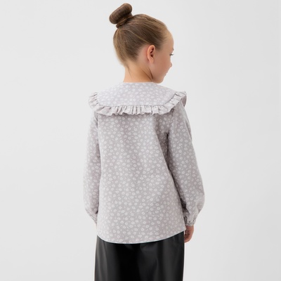Рубашка для девочки из фланели KAFTAN, серый, размер 38 (146-152 см)