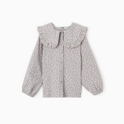 Рубашка для девочки из фланели KAFTAN, серый, размер 30 (98-104 см)