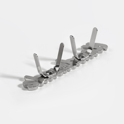 Декоративные элементы на прокол «Hand made», 5.4×1 см, 10 шт., цвет серебряный