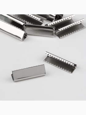 Наконечник-зажим для стропы, 6.5?20 мм, 10 шт., цвет серебряный (комплект 8 шт)